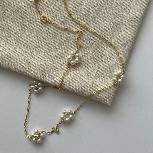 Blossom Pearl Station Necklace